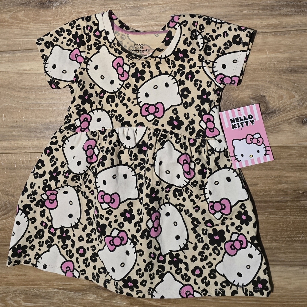 Hello Kitty Pink and Black Patterned Dress